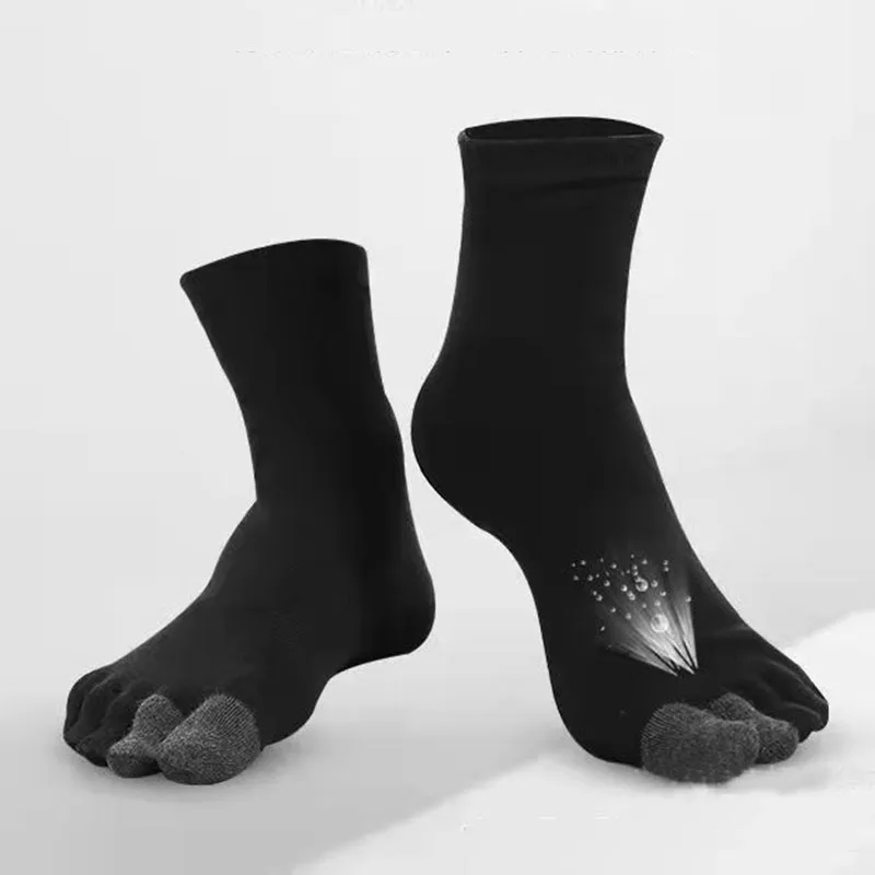 10 Pairs Men Toe Socks Pure Cotton Five Finger Middle Tube Autumn Winter Comfortable Sweat Absorbing Toe Breathable Socks