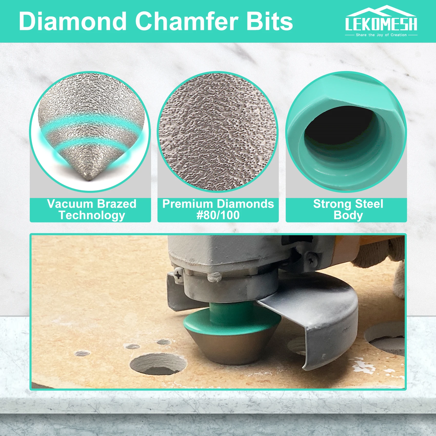 LEKOMESH 1 шт. диаметр 20/35/50/82 мм 5 8-11 резьба алмазные фаски для фрезерной плитки фарфор