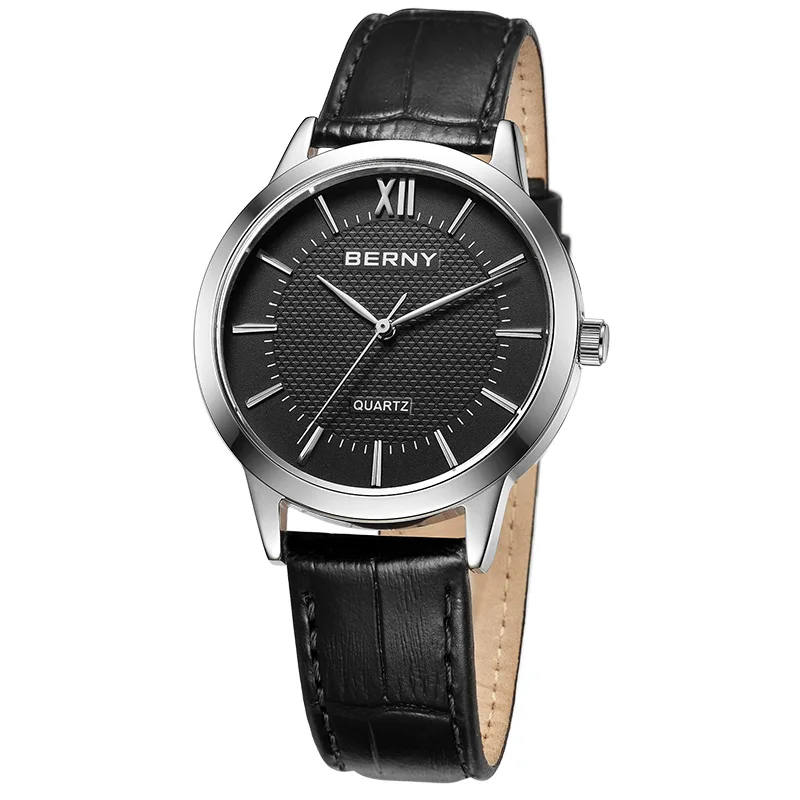 

BERNY Miyota Men Quartz Watch Stainless Steel Analog Wristwatch Japan Movement Fashion Clock Simple Waterproof Luxury Men Watch