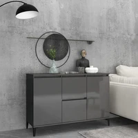 glossy gray buffet 104x35x70 cm agglomerated