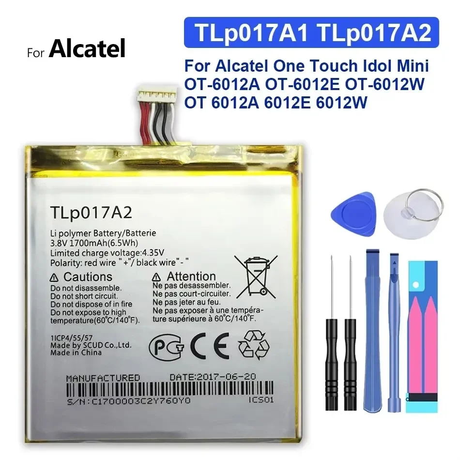 Сменный аккумулятор для Alcatel One Touch Idol Mini OT-6012A OT-6012E OT-6012W TLp017A1 TLp017A2 1700 мАч