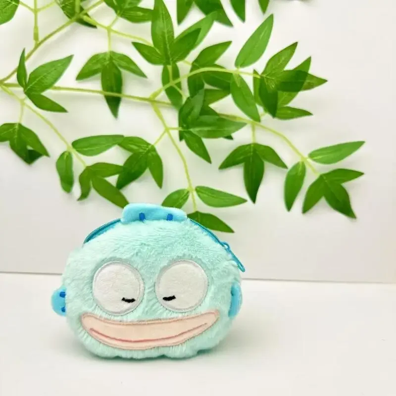 Плюшевый кошелек-монетница Sanrio Hangyodon 9 см, сумка для карт, подвеска на рюкзак, брелок, двухслойная молния, подарок для друзей на праздник (art.: 3920da3da2f78) - 3920da3da2f78