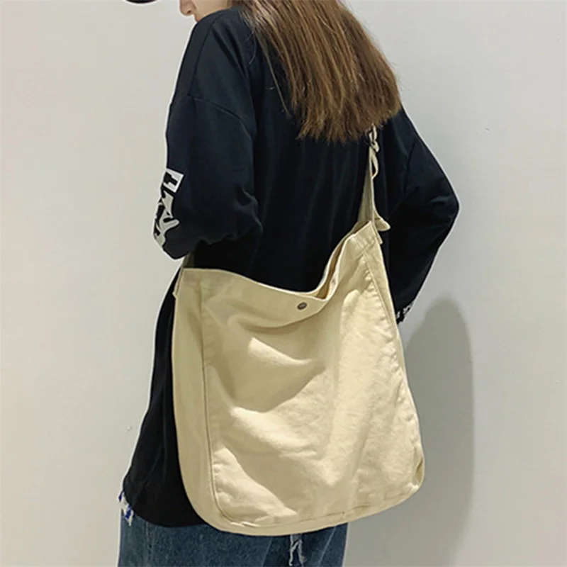 

2023 Canvas Bags Solid Shoulder Bags Unisex Solid Crossbody Bags Packages South Korea Casual Messenger Bags for Student Girl