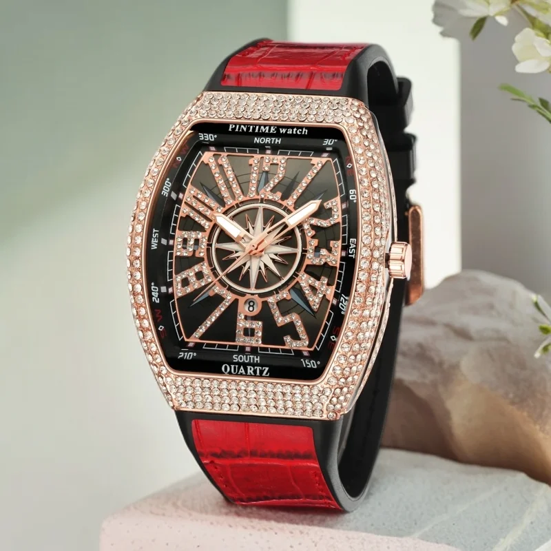 Часы высшего качества роскошные квадратные винтажные часы с инкрустацией