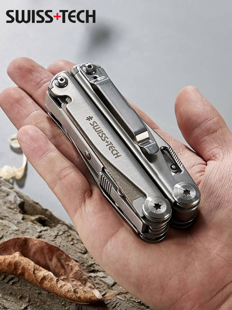 Swiss Tech 18 In 1 Multi Tool Outdoor Folding Pliers Multi-functional Pocket Knife Combination Tool Scissors EDC Equipment