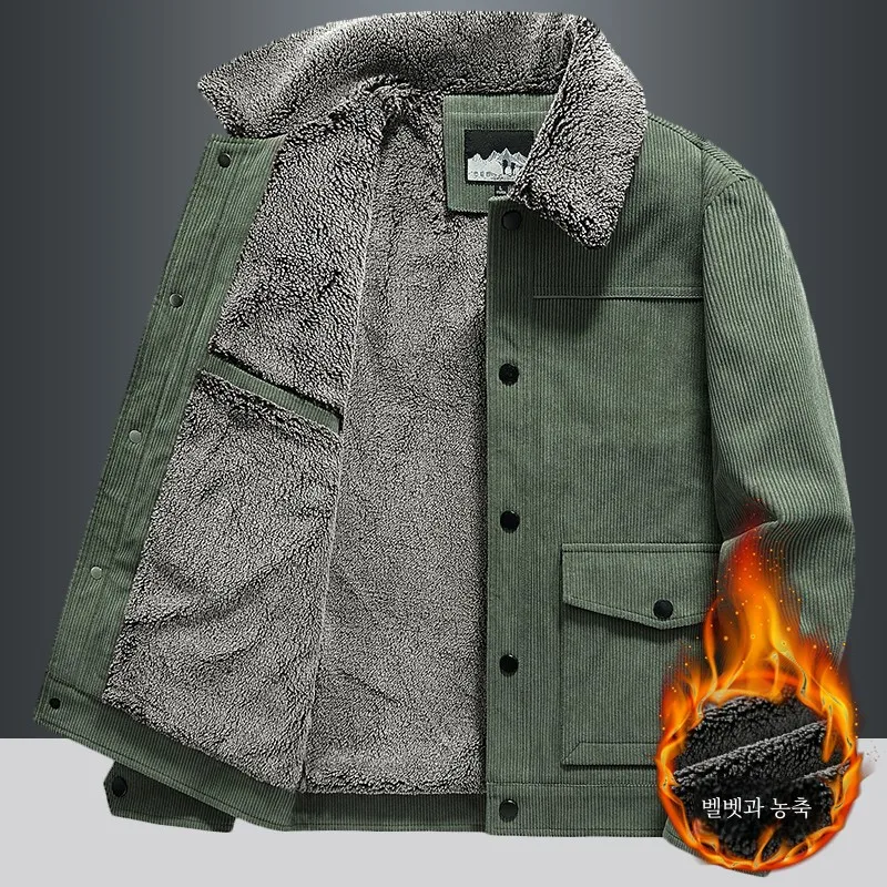 Осенне-зимняя новая американская винтажная вельветовая куртка-карго с лацканами