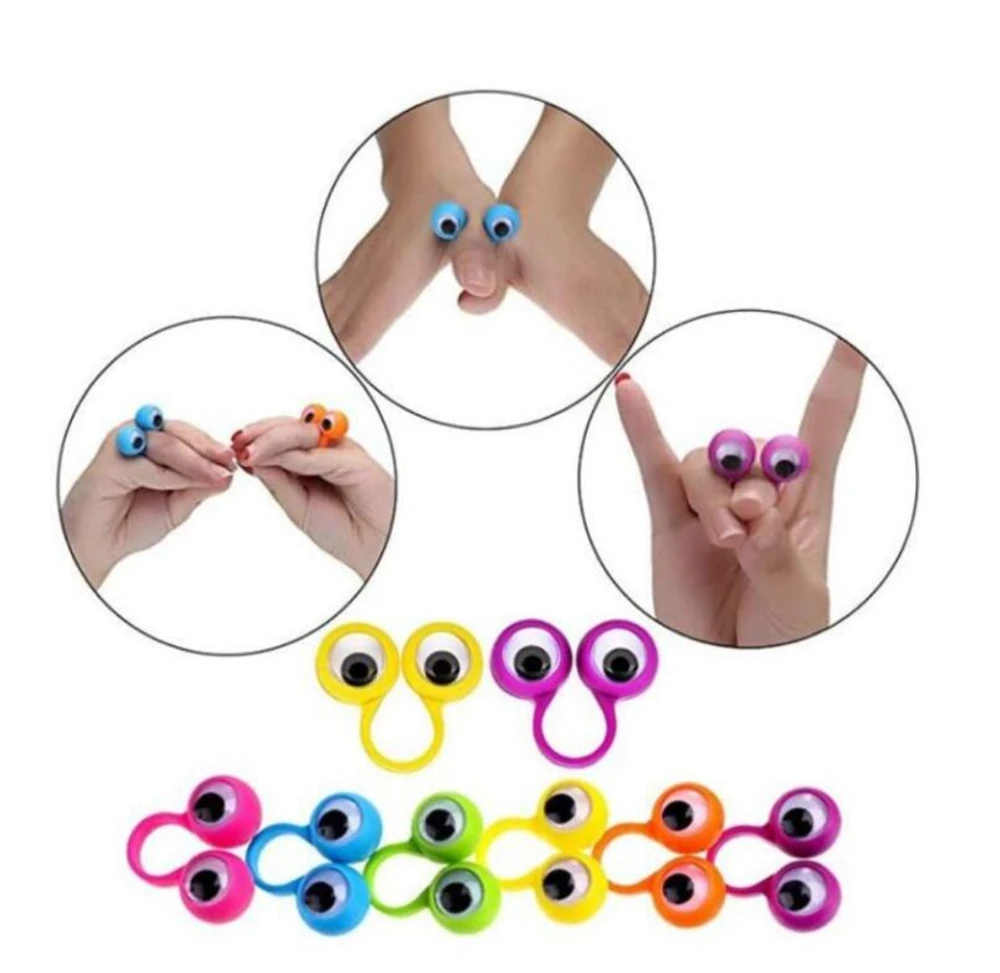 

24pcs Cute Large Eye Finger Ring Child Toys Baby Shower Birthday Funny Party Favors Activities Small Gifts Finger Decor Supplies