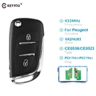 KEYYOU Ce0536 спросить 2 кнопки дистанционного ключа автомобиля 433 МГц для Citroen C2 C3 C4 C5 для Peugeot 207 208 307 308 408 pcf7961pcf7941