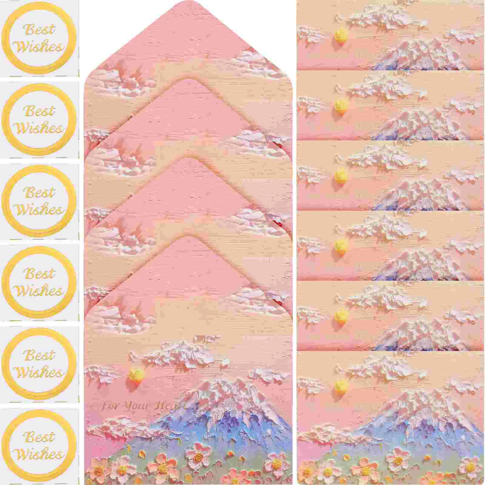 

10 Sets Beautiful Printing Greeting Cards with Envelopes and Sealing Stickers
