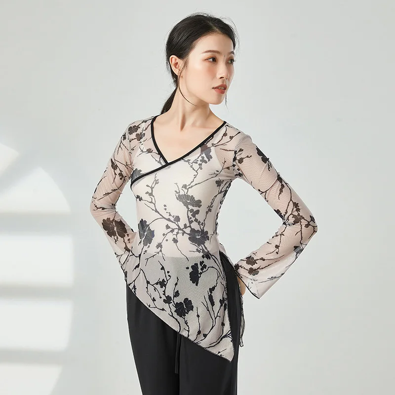 Женская блузка с длинным рукавом для танца живота