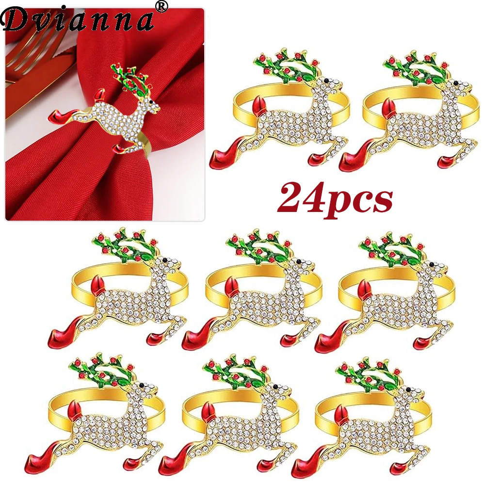 24 шт. искусственные кольца золотые настольные для рождества свадьбы вечеринки