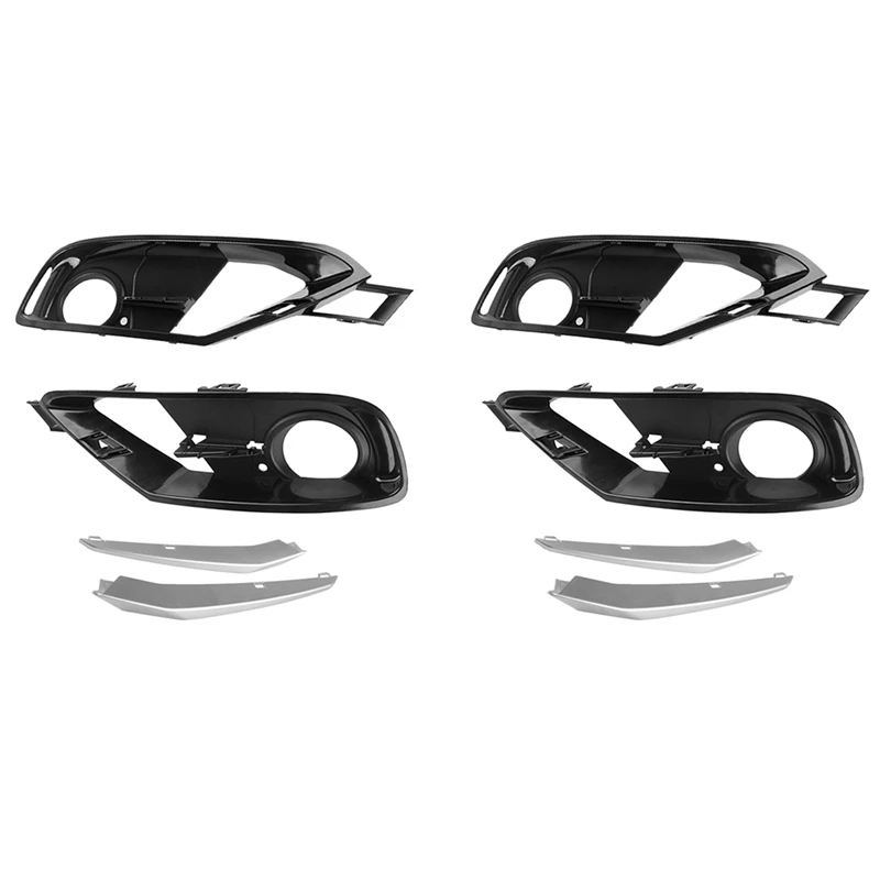 

4X Fog Light Front Bumper Grille Cover Trim 51117300739 51117293106 For BMW 3 Series F30 F31 2012-2015