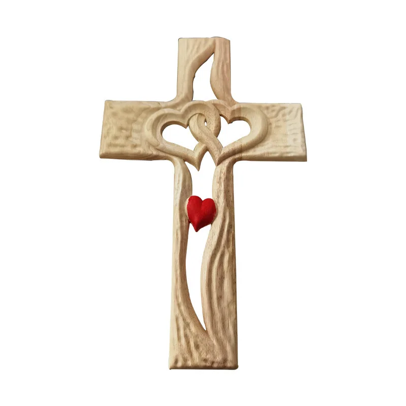 

35cm 2023 Happy Valentine's Day 3D Cross Love Wooden Cross Crafts Rustic Wedding Decor For Weedings Party Supplies