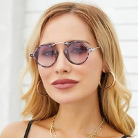 2022 new round frame ladies sunglasses sun protection travel fashion driving mens small frame sunglasses