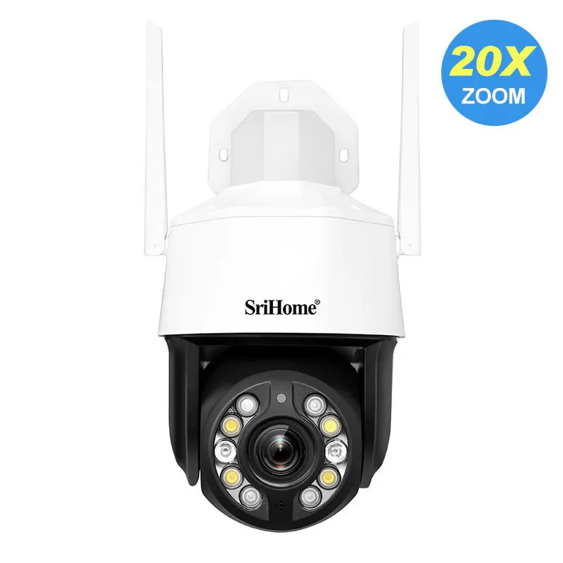 

Srihome 5.0MP 20X Optical Zoom IP Camera 2.4G/5G Wifi Waterproof AI Auto Tracking H.265 Video Surveillance Security CCTV PTZ Cam