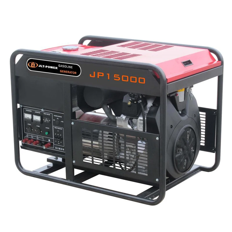 

JLT POWER 10kw 10kav single phase electric gasoline generator with wheels and handles