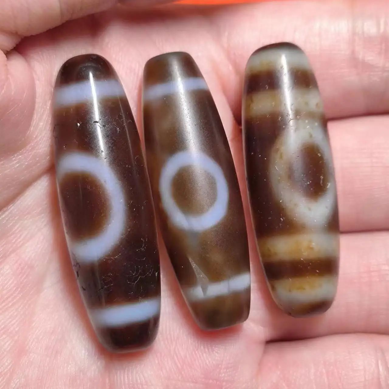 Бусины из натурального агата Dzi 1 шт./лот чёрные коричневые белые специальные