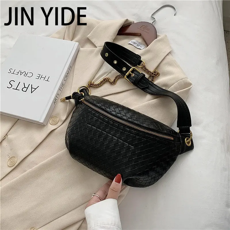 Купи Chain Waist Bag Women Leather Fanny Pack Luxury Brand Crossbody Chest Pack Mini Waist Belt Bags Fashion Girl Phone Pack Purse за 1,174 рублей в магазине AliExpress