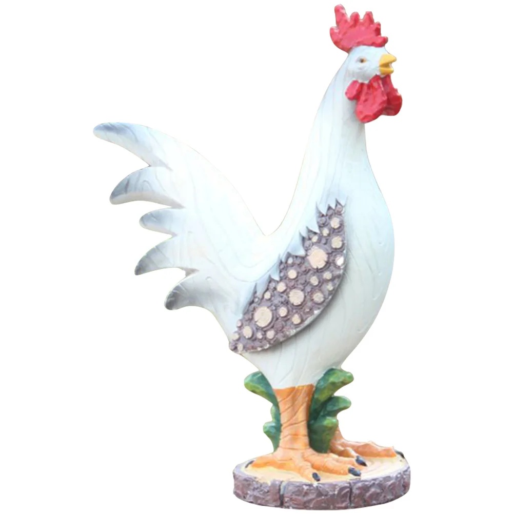 

Outdoor Farm Rooster Statue Scene Sculpture Backyard Patio Rooster Decoration