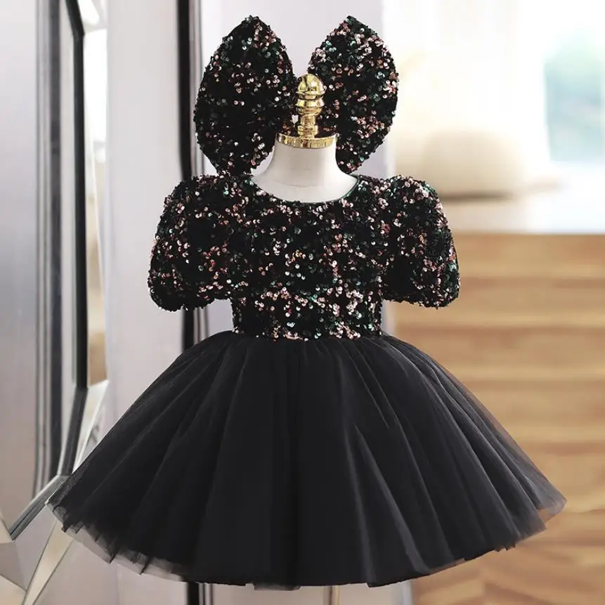 

Высококачественное вечернее платье с цветочным принтом для девочек, с бантом и бисером, винтажное испанское детское платье для дня рождени...