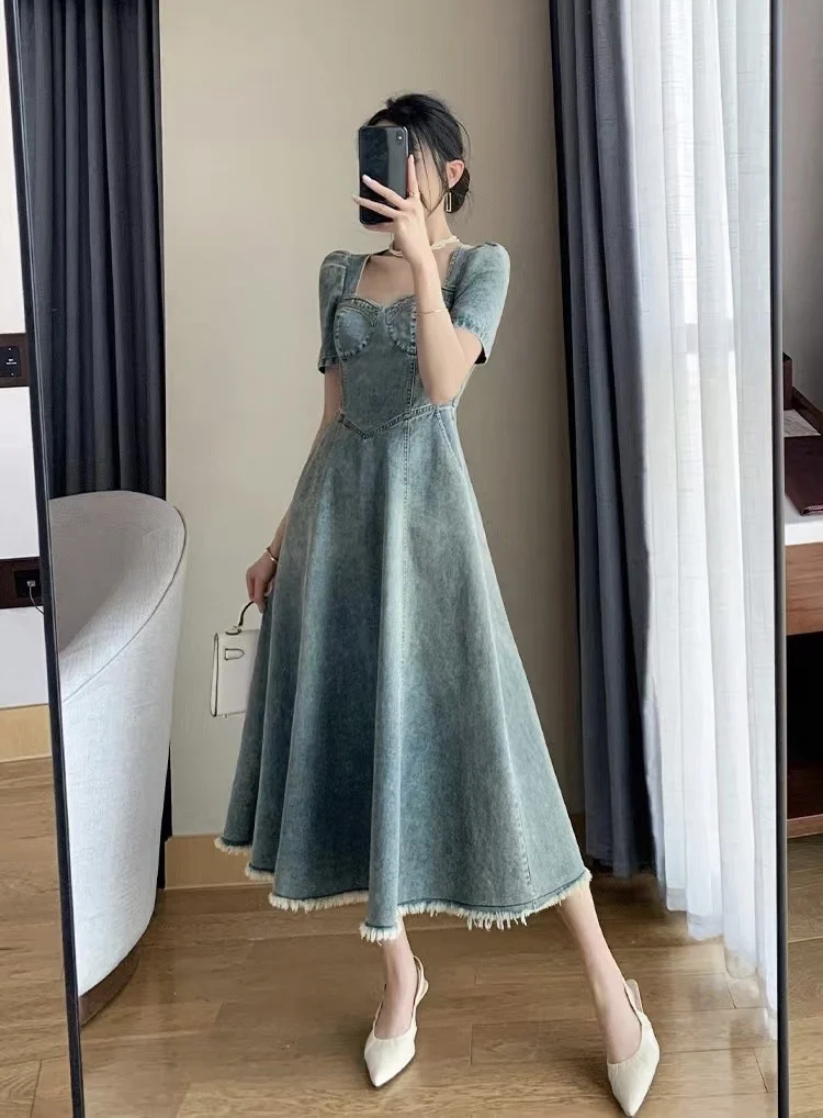 

2023 spring and summer women's clothing fashion new Denim Dress 0621