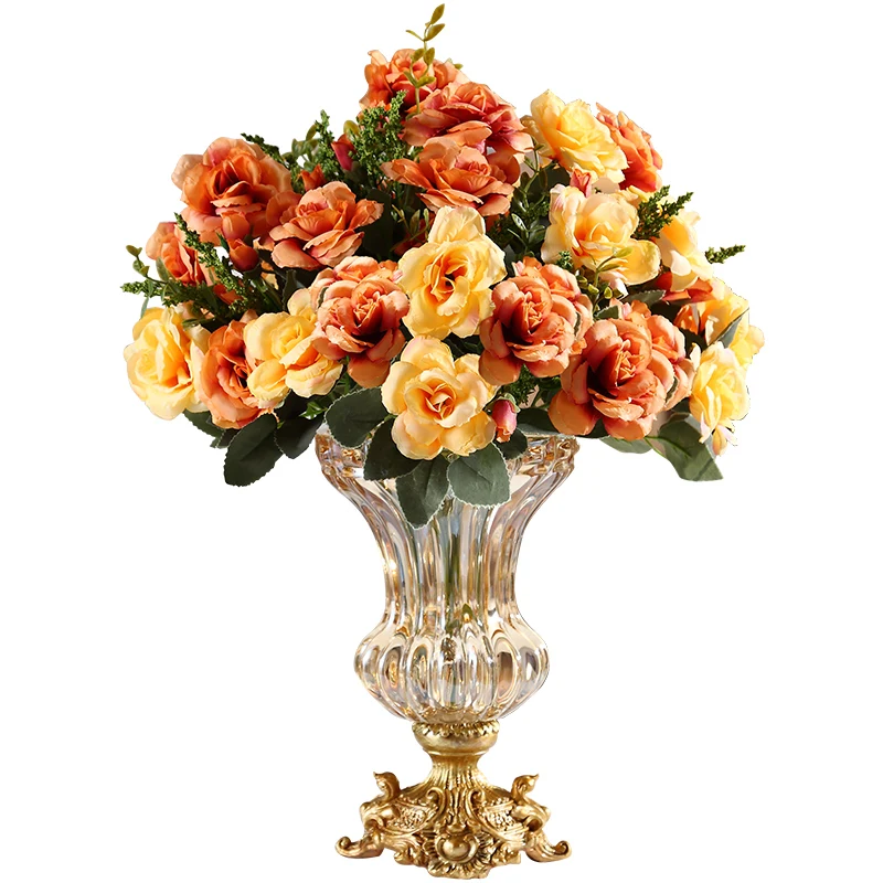 

Gold Luxury Long Resin Vase European Style Hydroponics Home Design Dried Flowers Creative Hobbies Vaas Flower Vase EH50VA