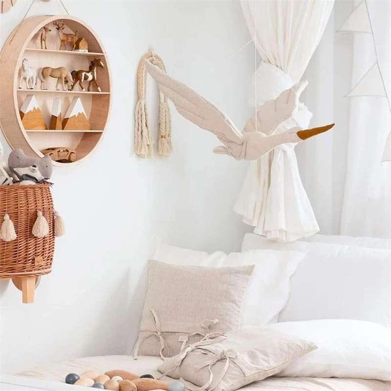 

Подушка из ткани для семейной комнаты, успокаивающие украшения, лебедь, креативные мягкие подвесные плюшевые украшения для спальни, детской, искусственная настенная кукла