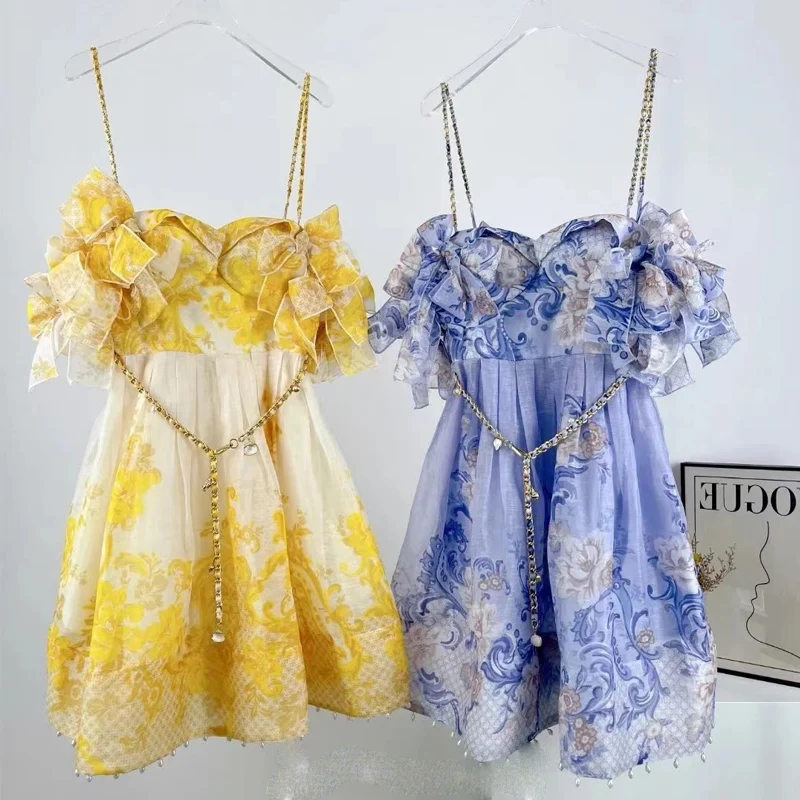 

Women Summer Spaghetti Strap Floral Print Sleeveless Mini Party Dress 2022 New Fashion Sexy Female Outfits