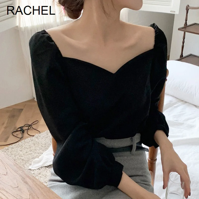 

Рубашка в французском стиле с длинным рукавом и рукавом-фонариком