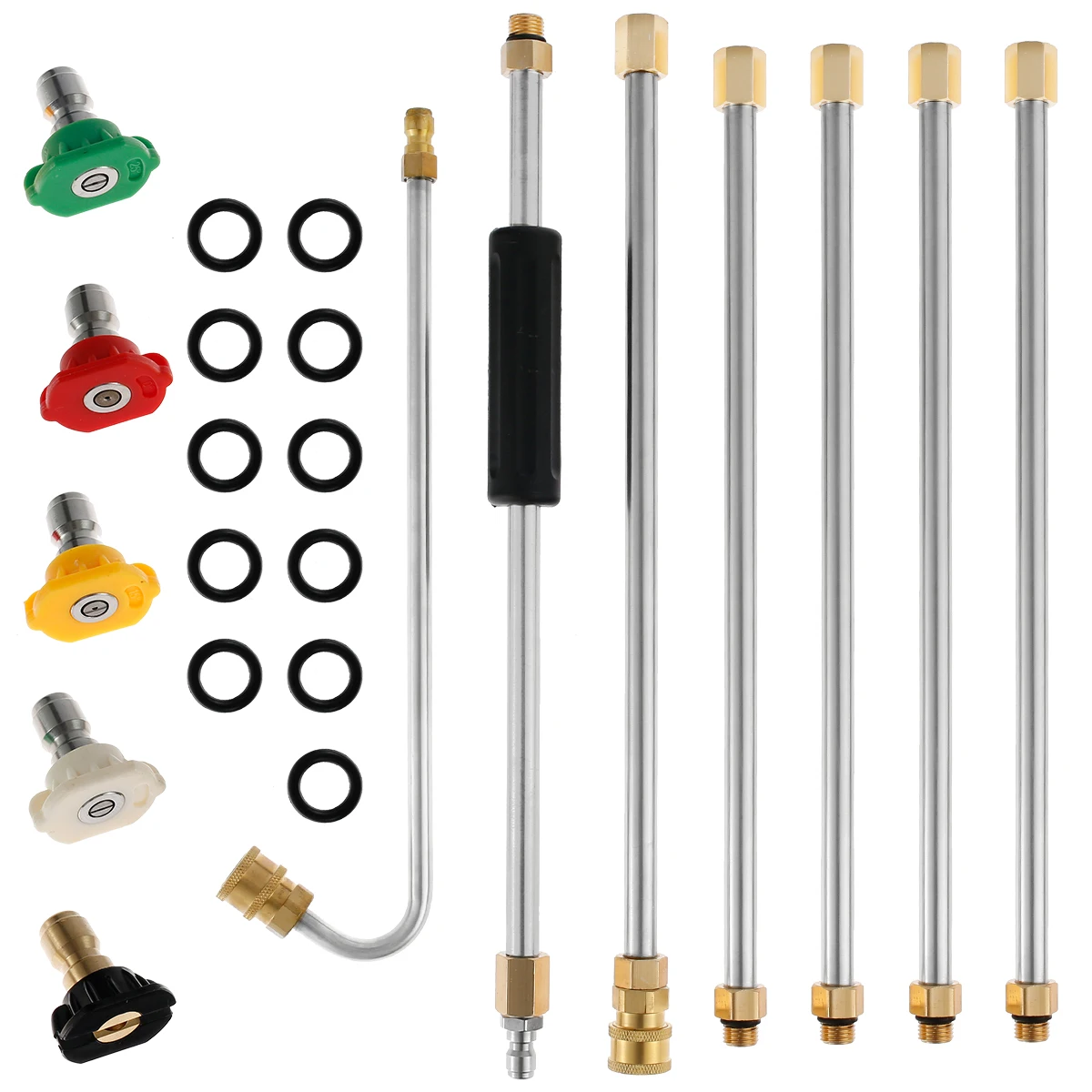 Pressure Washer Extension Wand 1/4” Quick Connect Power Washer Lance Quick Connect Joint Spray Nozzles Anti-Leaked for Cleaning