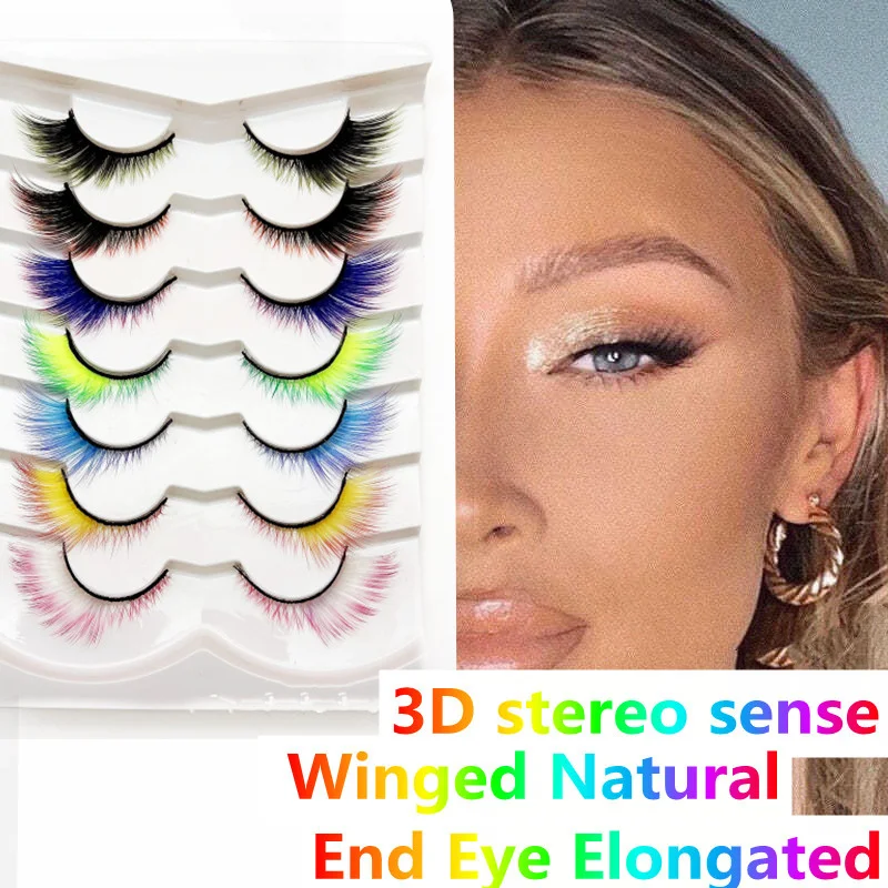 

Ресницы Накладные ручной работы из искусственной норки, натуральные реалистичные густые удлиненные густые Искусственные ресницы с крыльями, 7 цветов