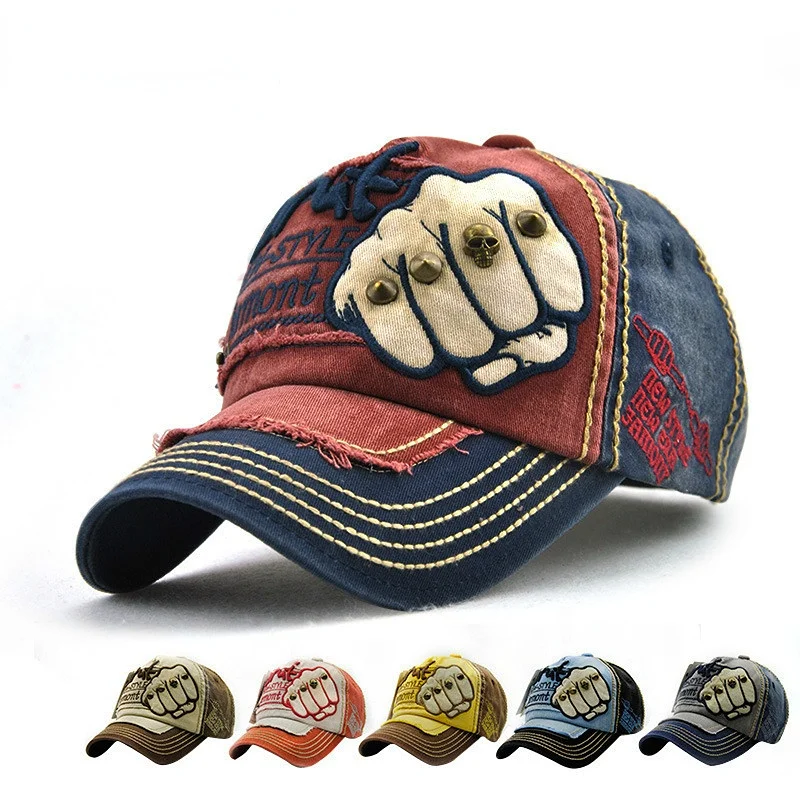 

Fashion Rivet Fist Baseball Caps for Women Men Snapback Brand Hats Women Fitted Cap Cotton Fist Pattern Unisex Casual Hat Gorras