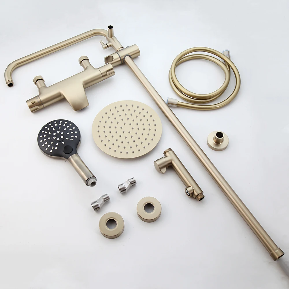 YANKSMART матовая Золотая Душевая система для ванной и душа Настенный умный