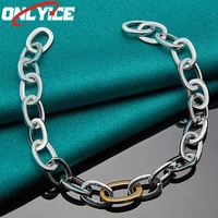 925 sterling silver round egg shape yellow link bracelet women fashion glamour party wedding engagement jewelry