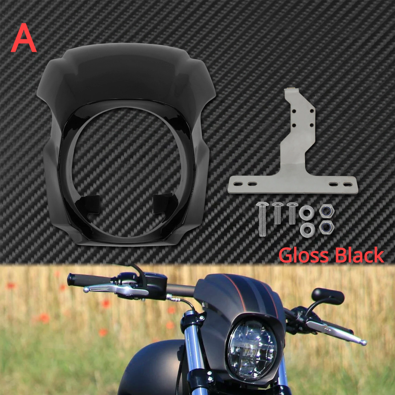 Мотоцикл Черный ABS передняя фара обтекатель Крышка для Harley Softail Breakout FXBRS FXBR 2018 2019 2020 2021 2022