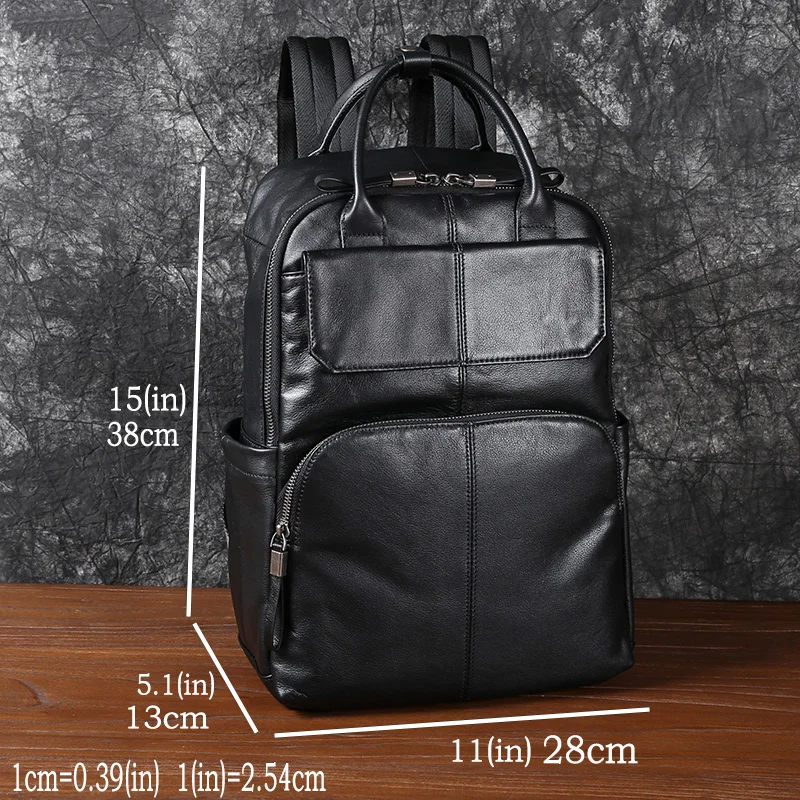 Кожаный мужской рюкзак на плечо из воловьей кожи