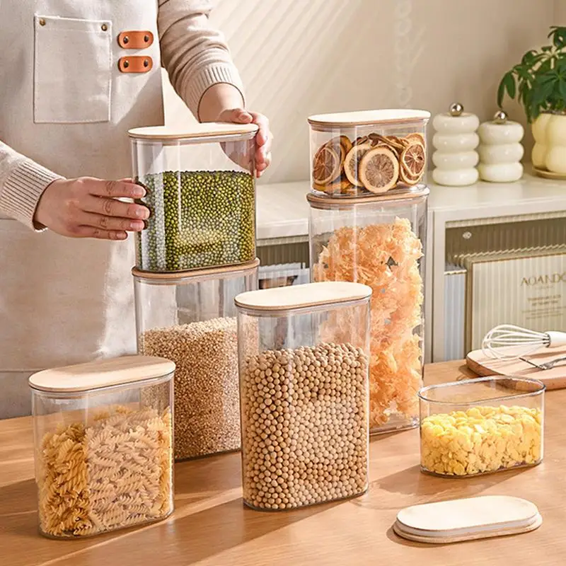 Герметичный контейнер для риса хранения зерен пищевого класса прозрачная