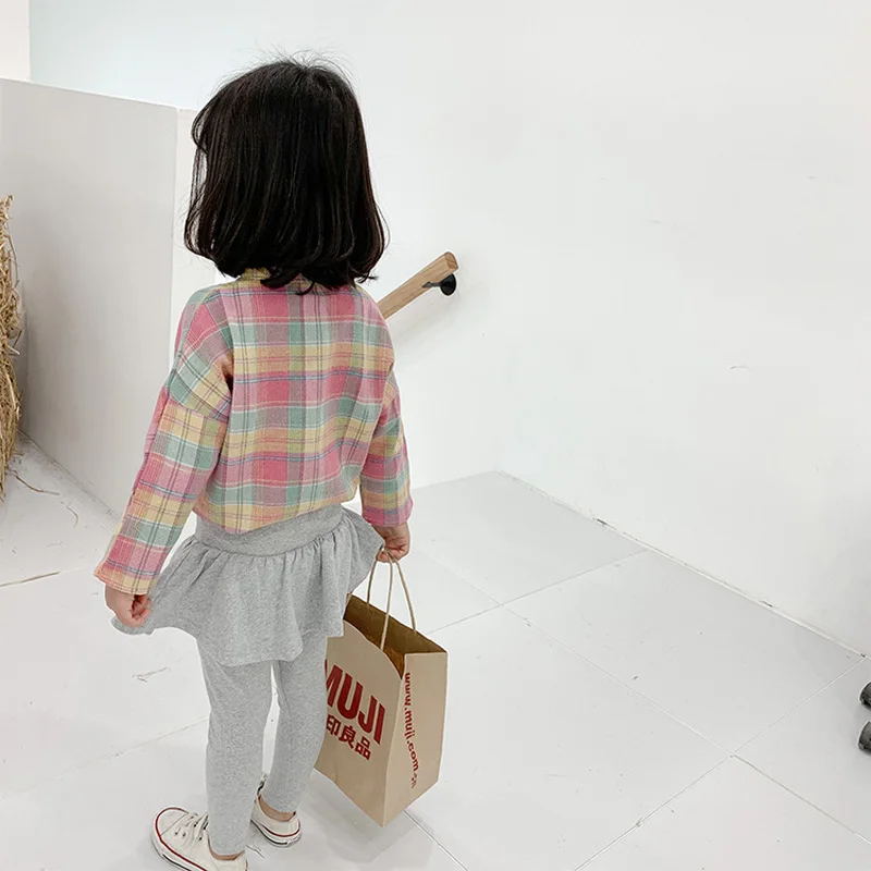 Детская одежда для маленьких девочек Повседневная рубашка с лацканами