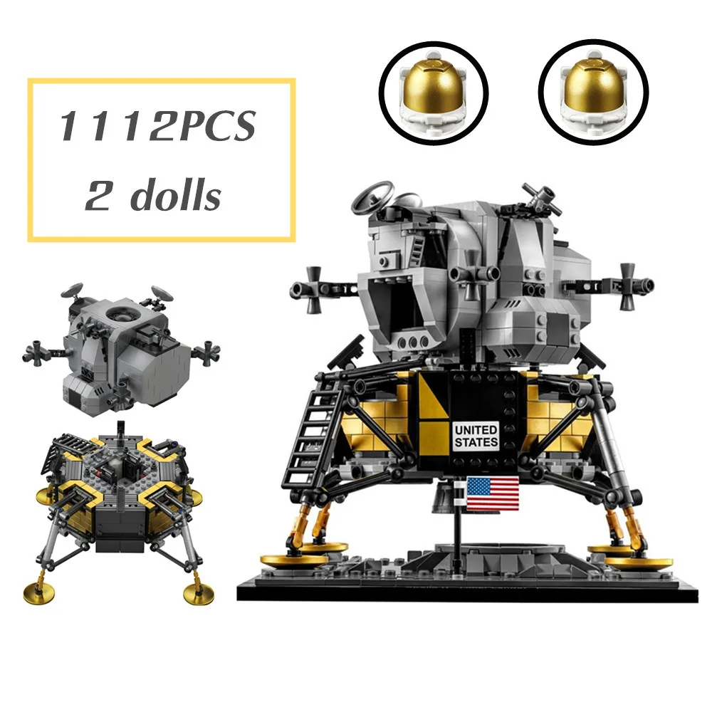 

1112PCS USA Apollo International Space Station 11 Lunar Moudle Lander Fit 10266 Building Block Bricks Kid Gift Toy Boys Set