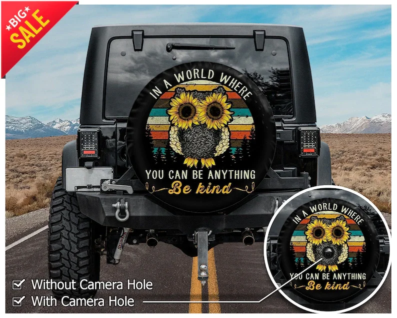 

You Can Be Anything Be KInd, sunflower Car Accessories For Women, Custom Tire Cover, Gift for her, Car Accessories,