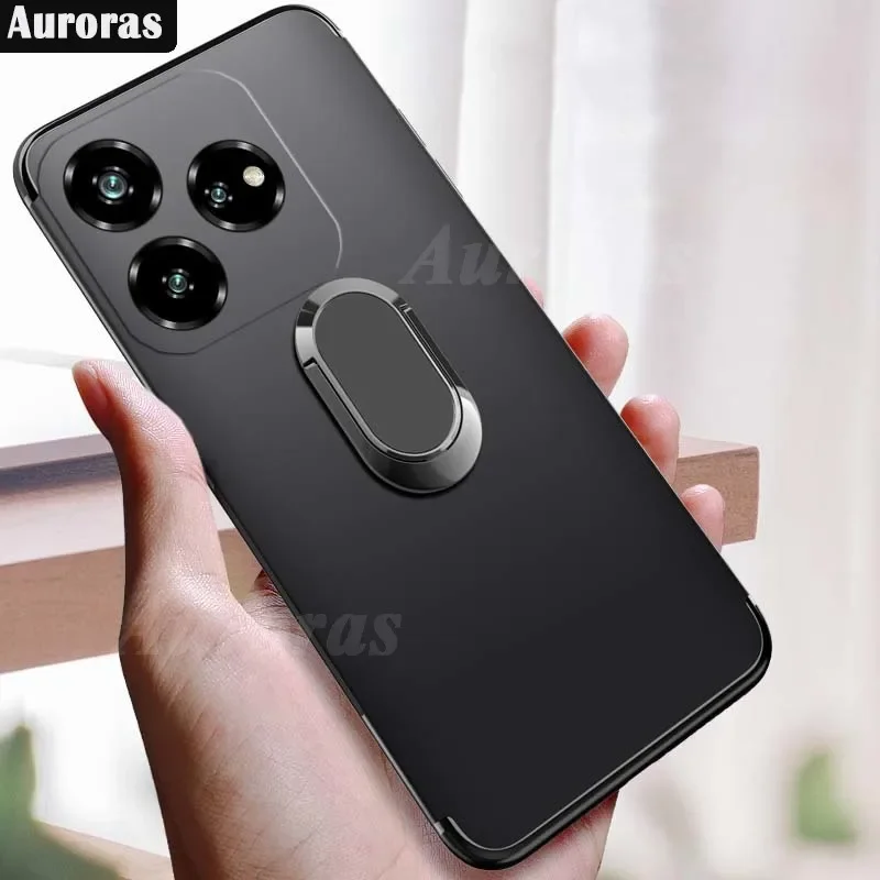 Дизайнерский чехол для ZTE Axon 60 с магнитным держателем матовый силиконовый мягкий