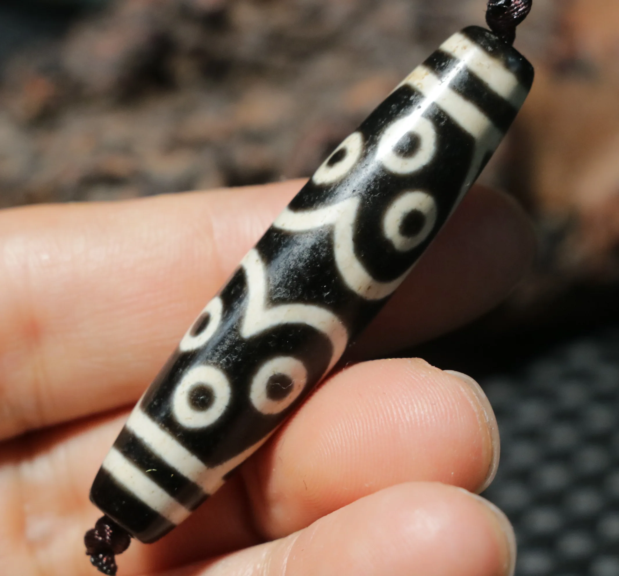 Уникальный узор Сокровище Тибетский топ Старый агат 11-глазый Big Master dZi Подвеска из