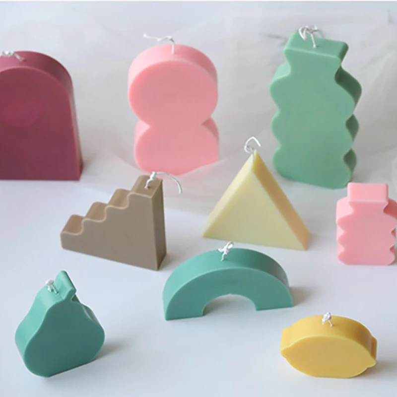 Плоская веерообразная форма для свечей силиконовая 3D лестницы радуги двери