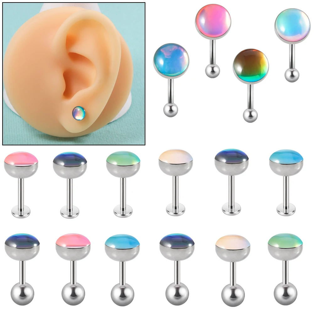 

1PC 16g 316L Surgical Steel Flash Labret Helix Earring Lip Studs Cartilage Stud Shinine Tongue Barbell Piercing Body Jewelry