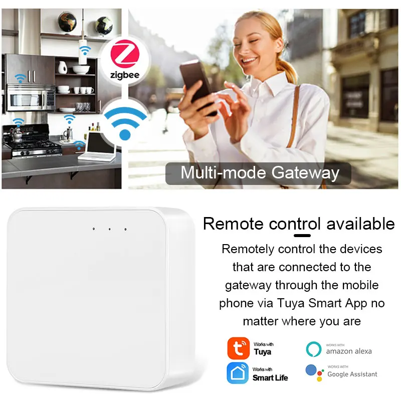 Tuya Zigbee Gateway Hub Multi-mode WiFi Bluetooth Mesh Sensor Smart Life Control Work With Alexa And Google Home | Электроника
