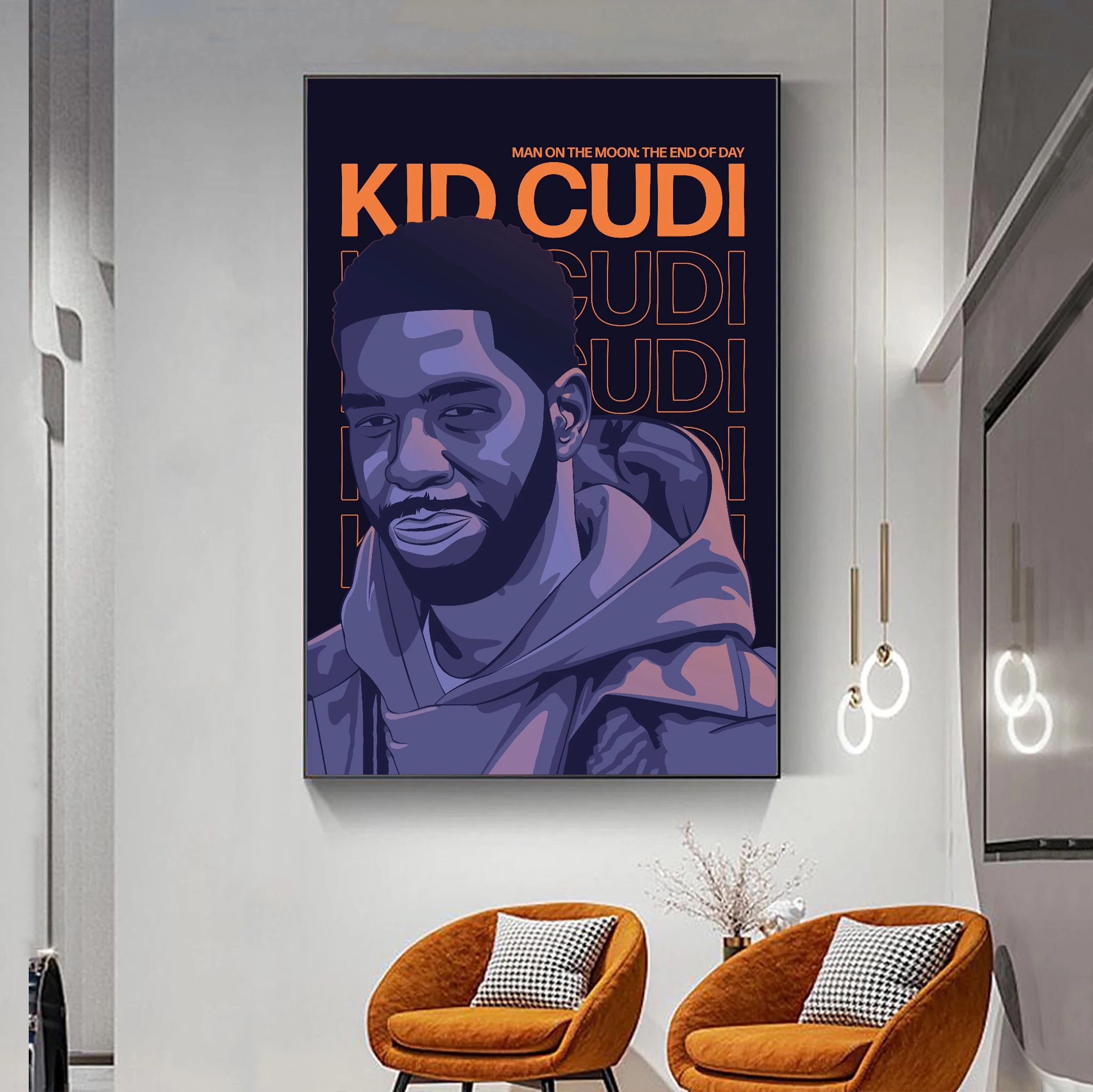 

Custom Printing Canvas Wall Art Painting Kid Cudi Poster Music Rapper Singer Stickers Living Room Wallpaper Bar Home Decor #0019