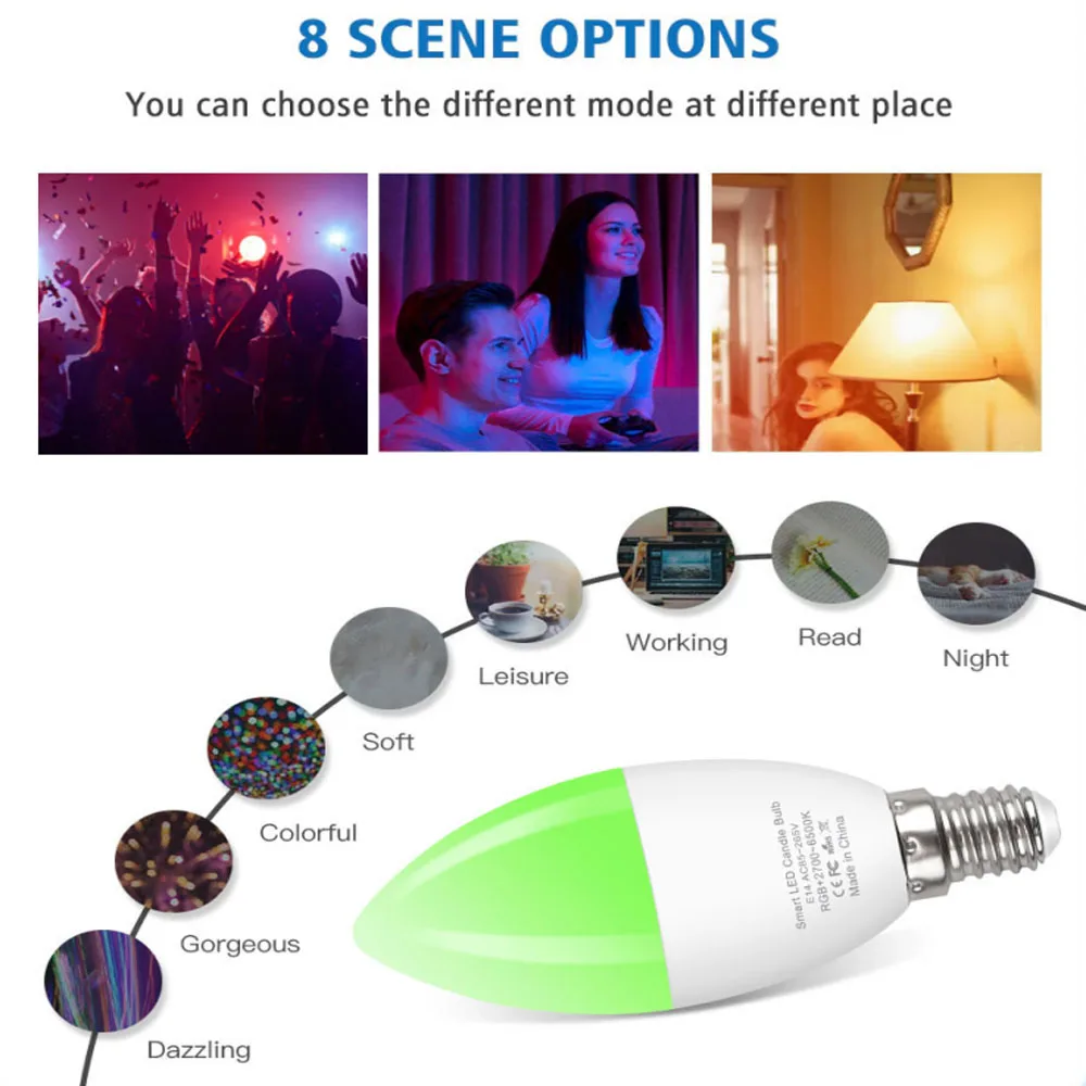 Светодиодная лампа в виде свечи E14 Ewelink WiFi Zigbee