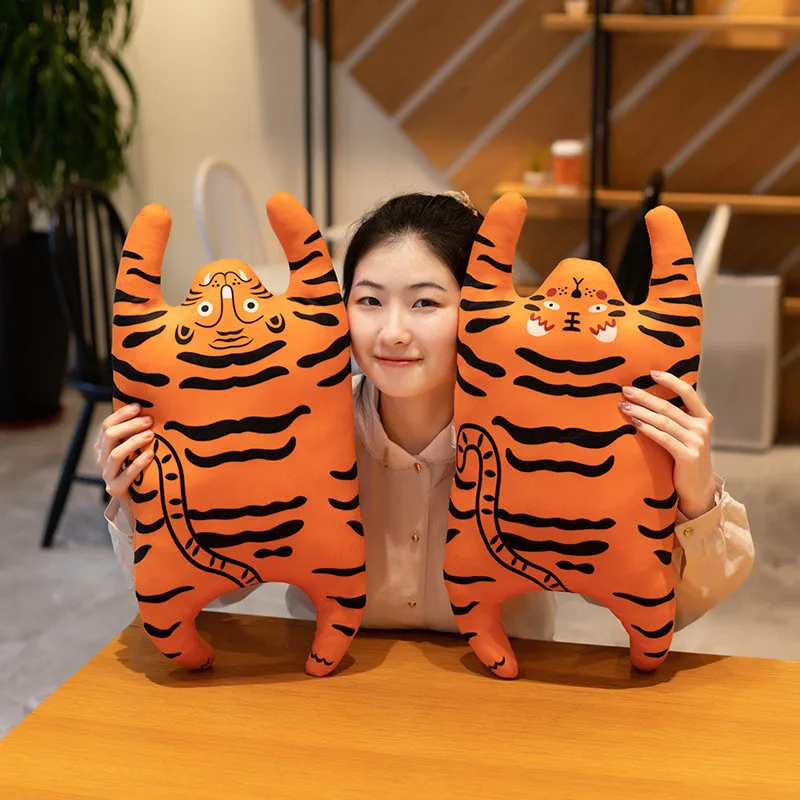 

Hand painted pattern animal Tiger Plush pillow back cushion home decoration stuff Plush doll Children toys gift