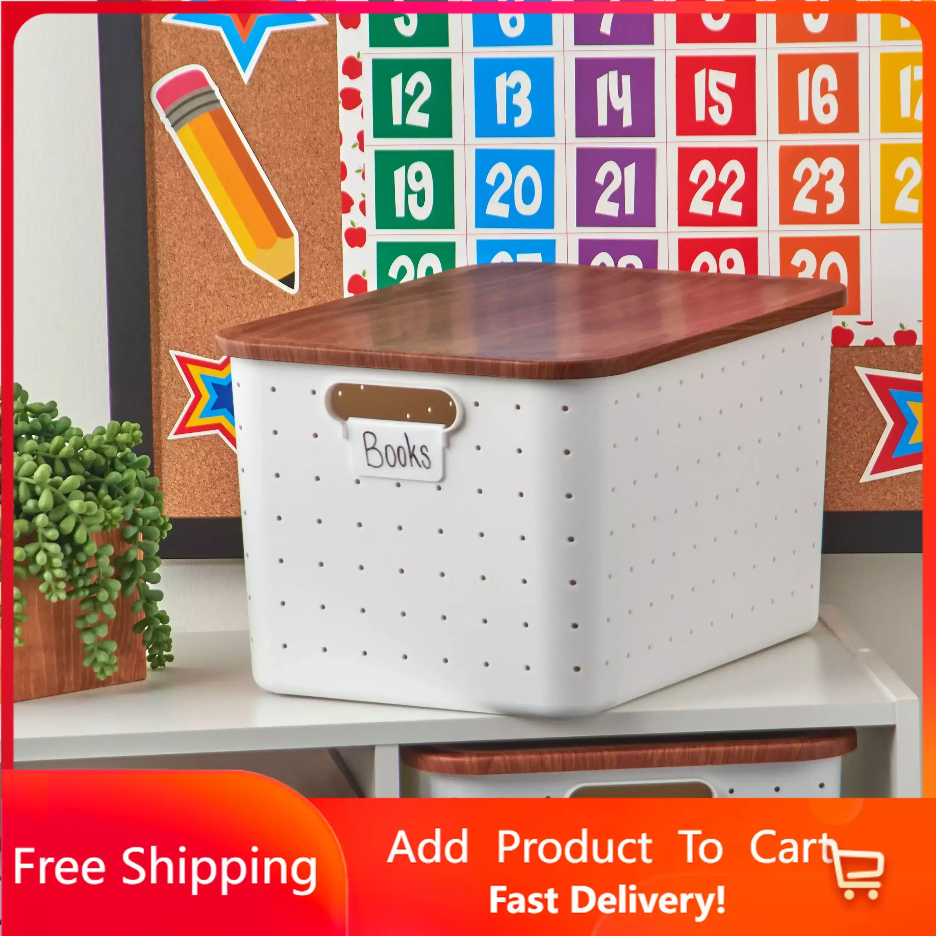 

Plastic Storage Box with Lid, Large, White Storage Box Clothes Organizer Shoe Organizer and Storage Free Shipping