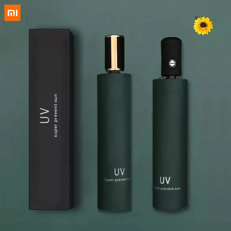 

Новый автоматический складной зонт Xiaomi, безопасный и надежный с одной кнопкой для работы, защита от солнца, дождь, УФ-защита, легко носить с с...